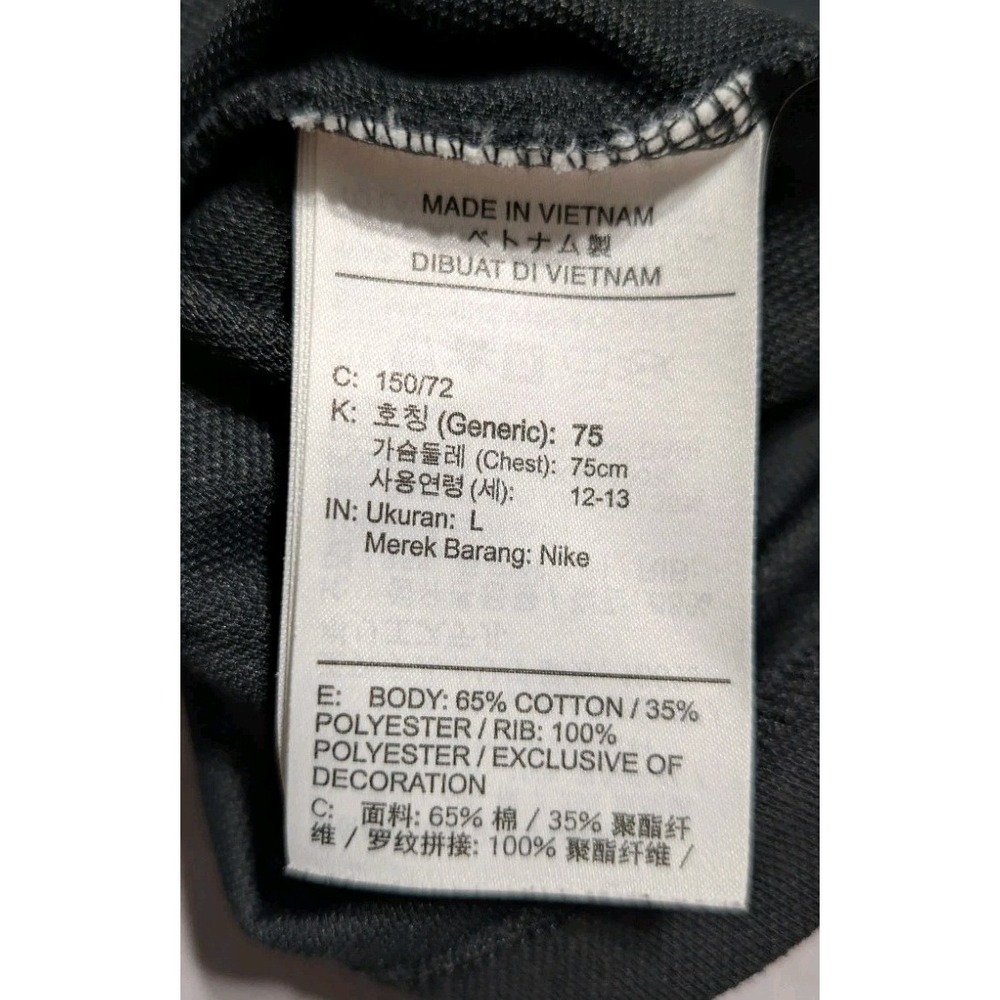 Nike Girls Cropped Quarter Zip Polo Shirt Youth Large Black White Short Sleeve - Picture 6 of 6